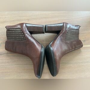 ANTONIO MELANI Brown Leather Ankle Boots 3.5 inches heel  size 6